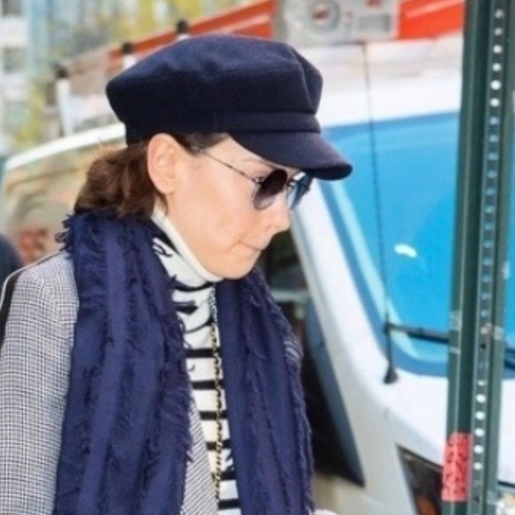 KIN The Label Navy Blue Cashmere Breton Cap Captain’s Hat Small Head Size - Picture 5 of 6